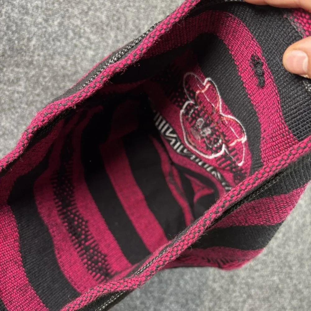 Disney‎ Minnie Mouse Backpack Kids Medium Pink Black Woven Boho Striped Bag